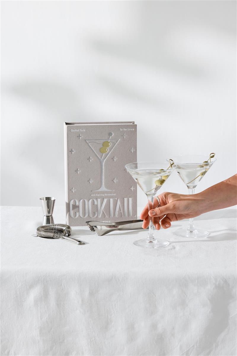 PRINTWORKS Küchenutensilien THE ESSENTIALS - COCKTAIL TOOLS hellgrau | 25,4x17,7x4cm