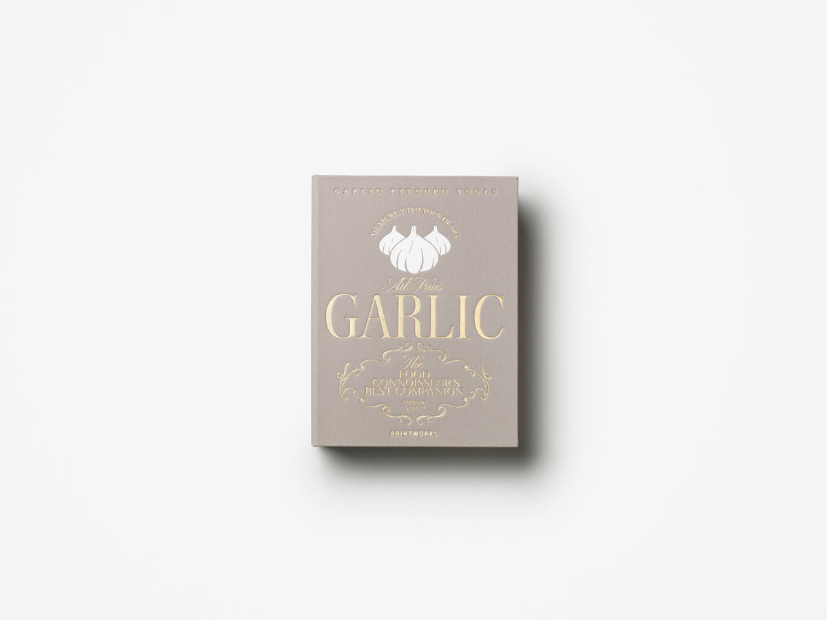PRINTWORKS Küchenutensilien THE ESSENTIALS - GARLIC TOOLS hellgrau | 23,4x17,8x5cm