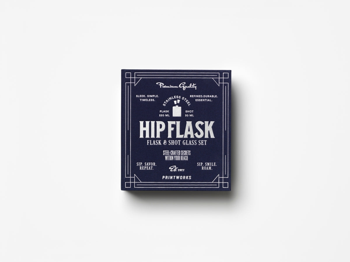 PRINTWORKS Küchenutensilien THE ESSENTIALS - HIP FLAK dunkelblau | 19,6x17,8x5,5cm
