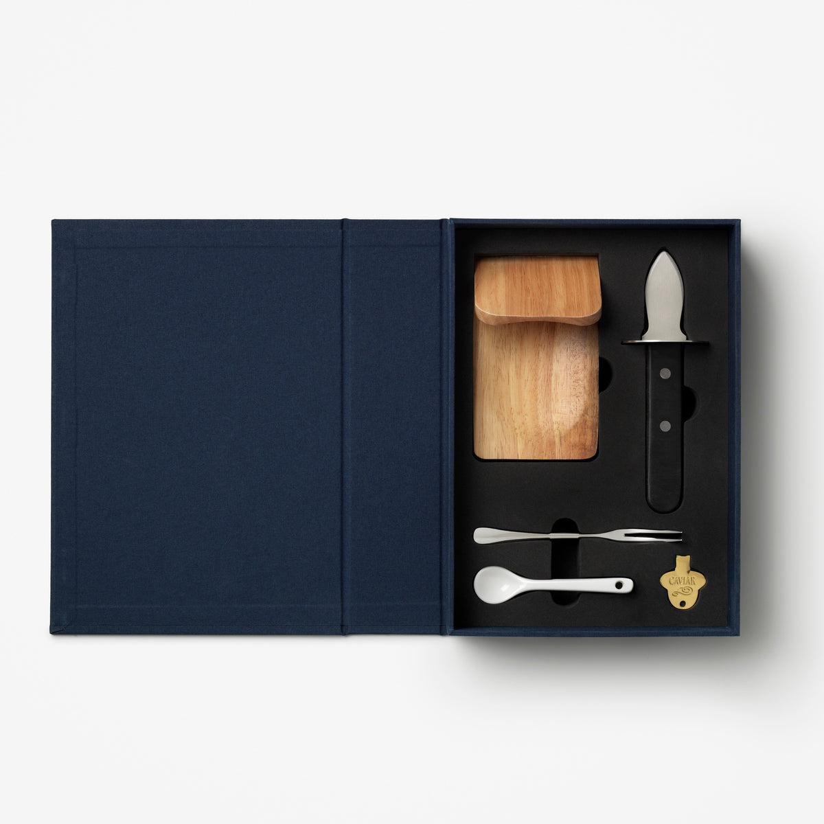 PRINTWORKS Küchenutensilien THE ESSENTIALS - OYSTER & CAVIAR TOOLS dunkelblau | 26,7x19x6,7cm