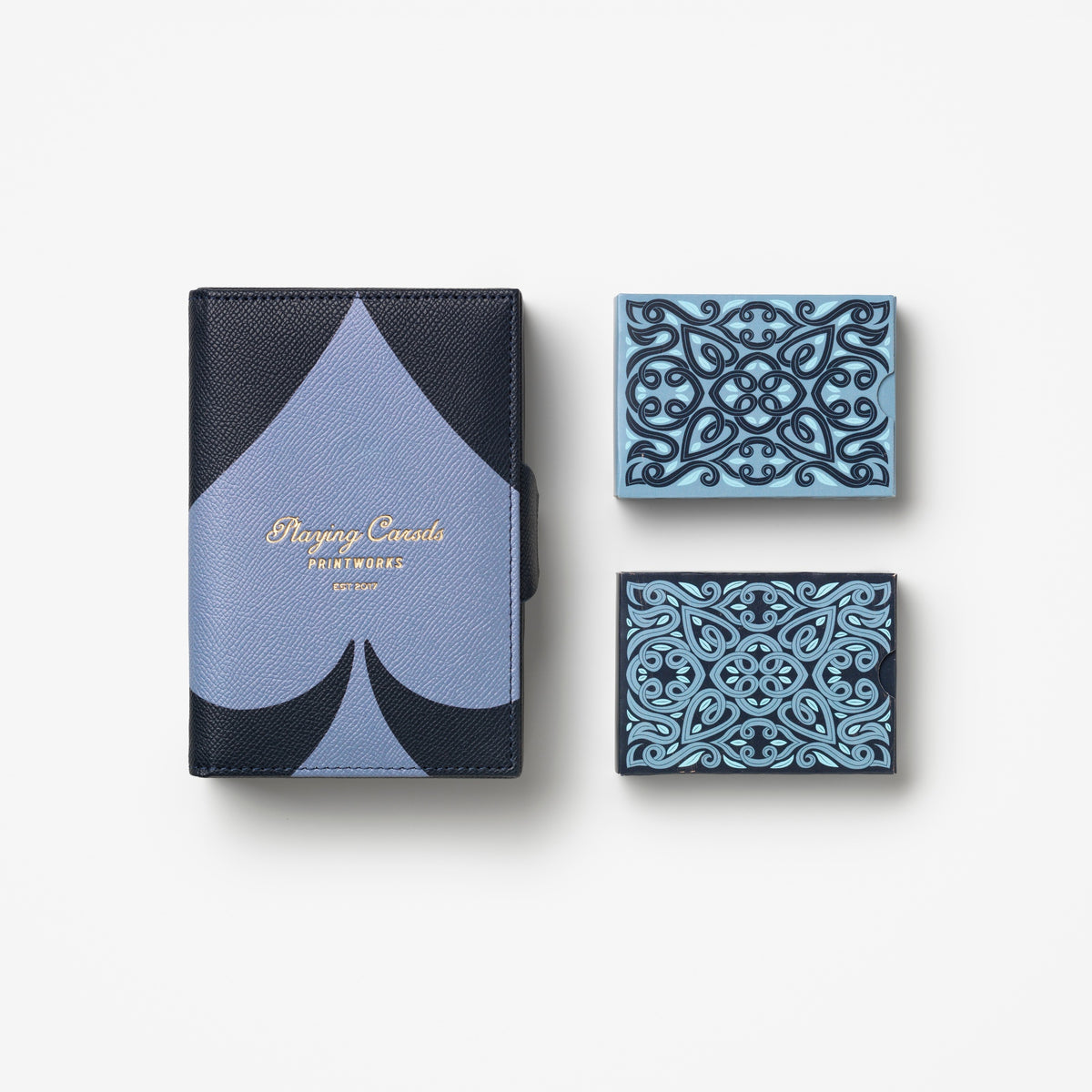 PRINTWORKS Kartenspiel PLAYING CARDS - REVERRA blau | 15,5x10,5x4,5cm