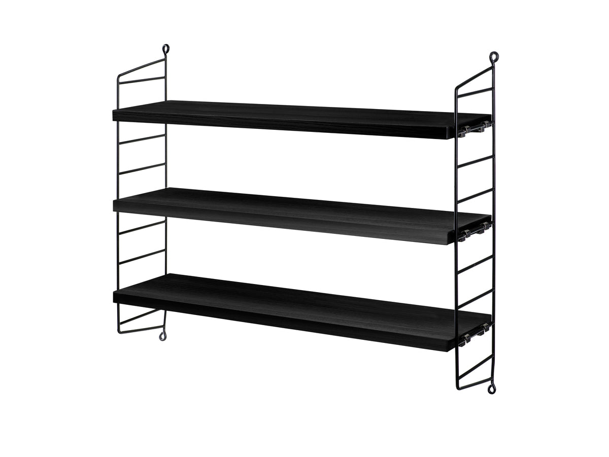 String Furniture Regal POCKET schwarze Esche / schwarz