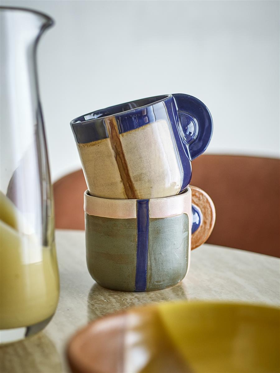 Bloomingville Tasse BOLIVIA bunt 2er Set | Ø9x8cm