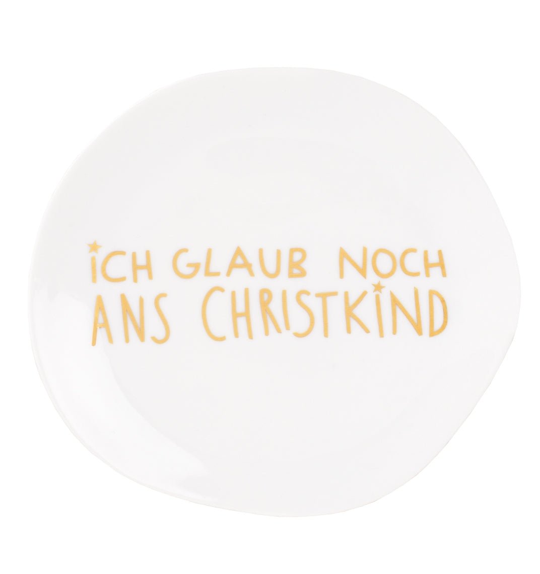 Räder Weihnachtsteller ICH GLAUB AN WEIHNACHTEN weiß gold - Sir Henrys