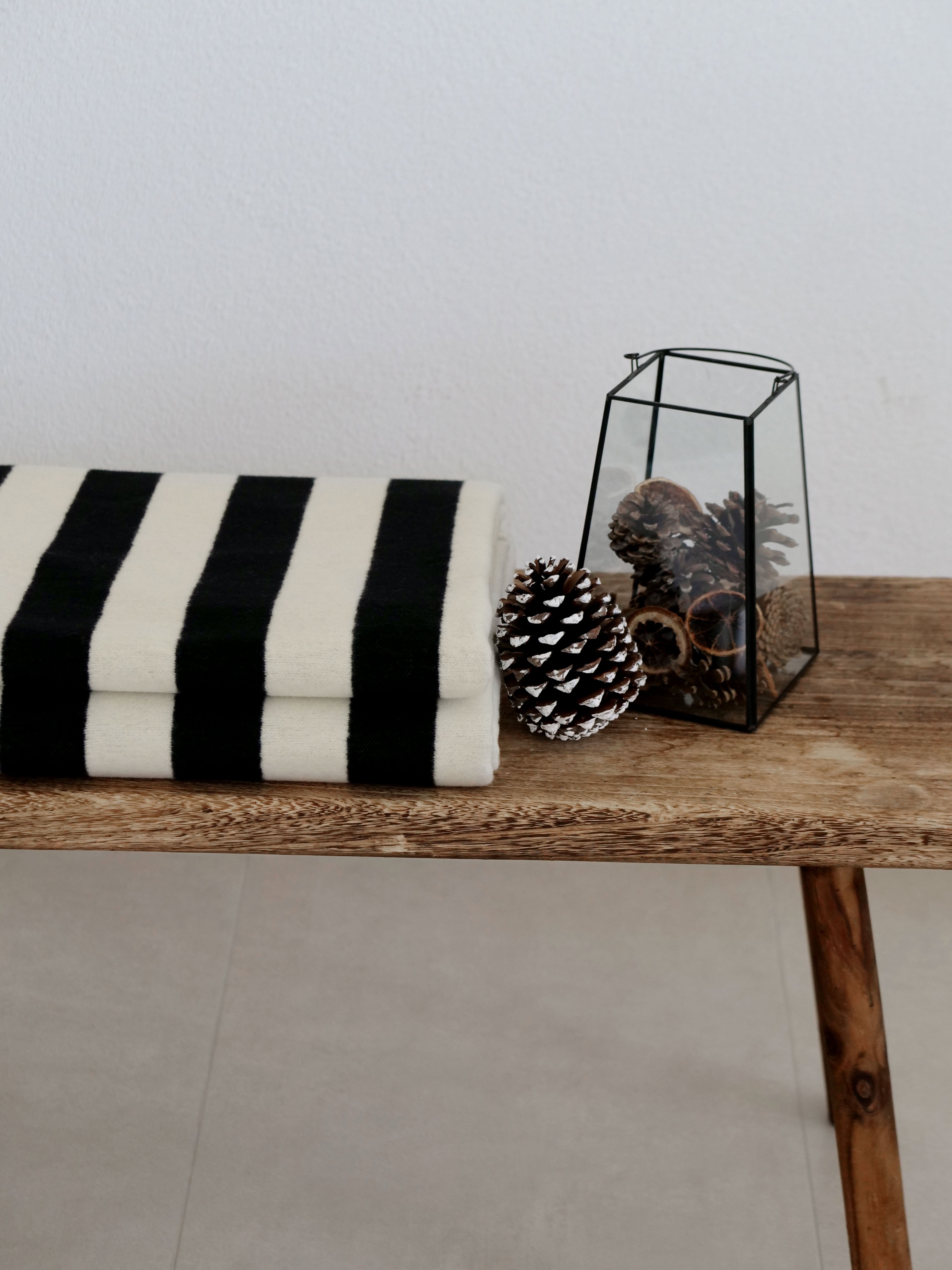RIEMA Kuscheldecke SVEA Streifen schwarz creme | 150x200cm