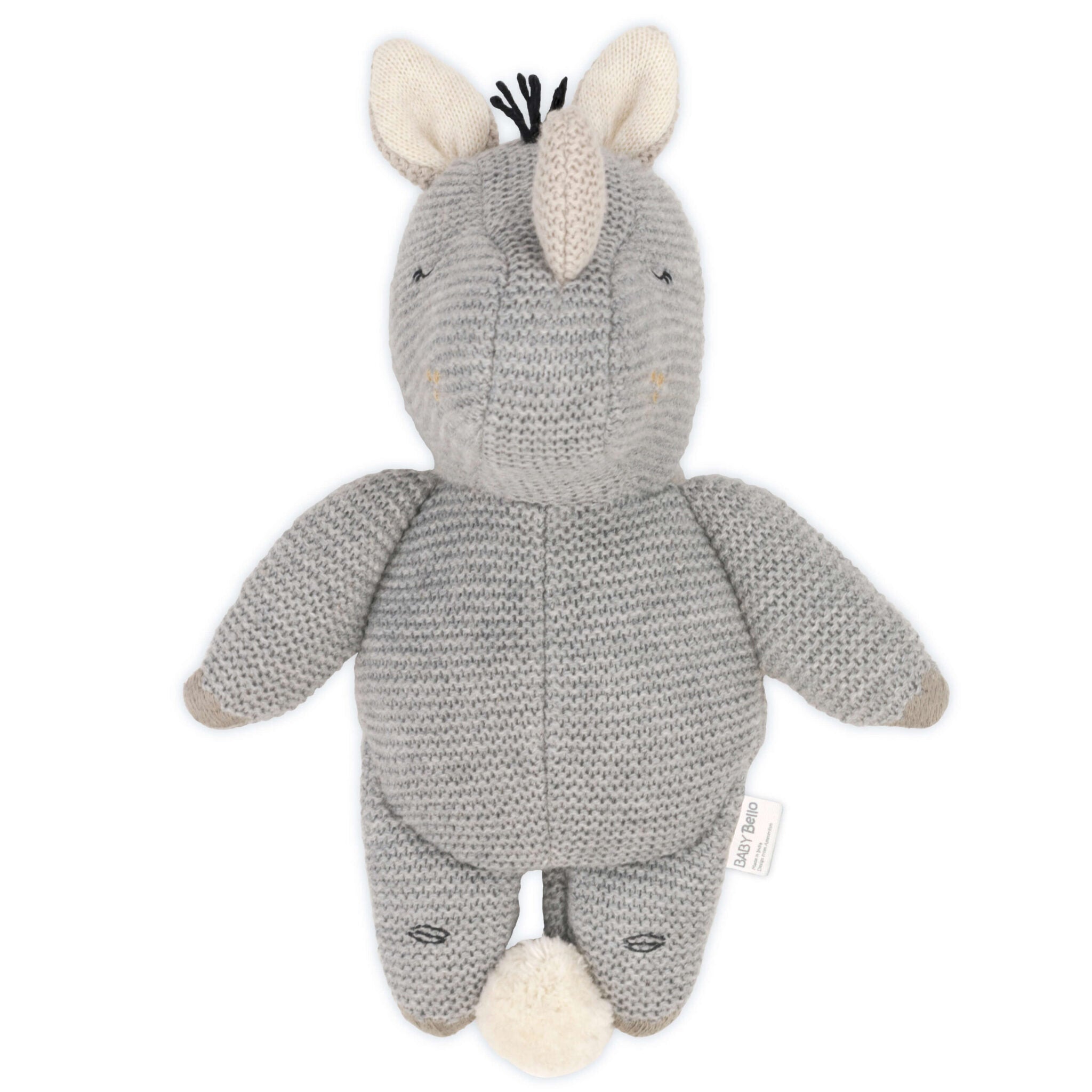 Baby Bello Kuscheltier RUBY THE RHINO grau | 7x14x18cm