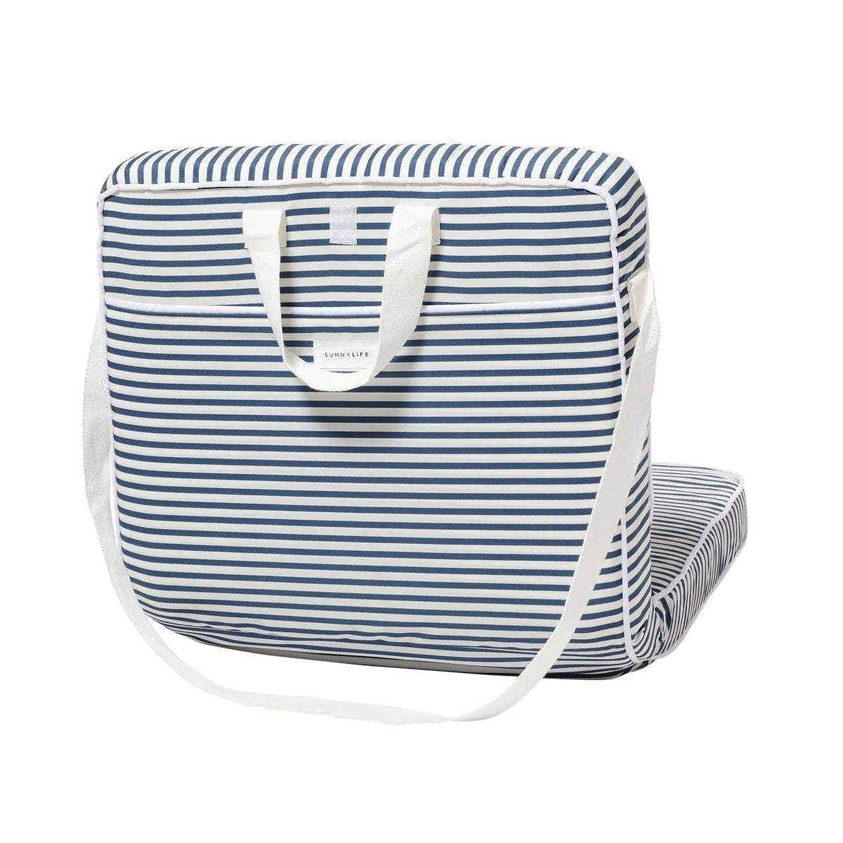 Sunnylife Outdoor Sitzkissen TAKE ANYWHERE blau weiß gestreift | 50x97cm