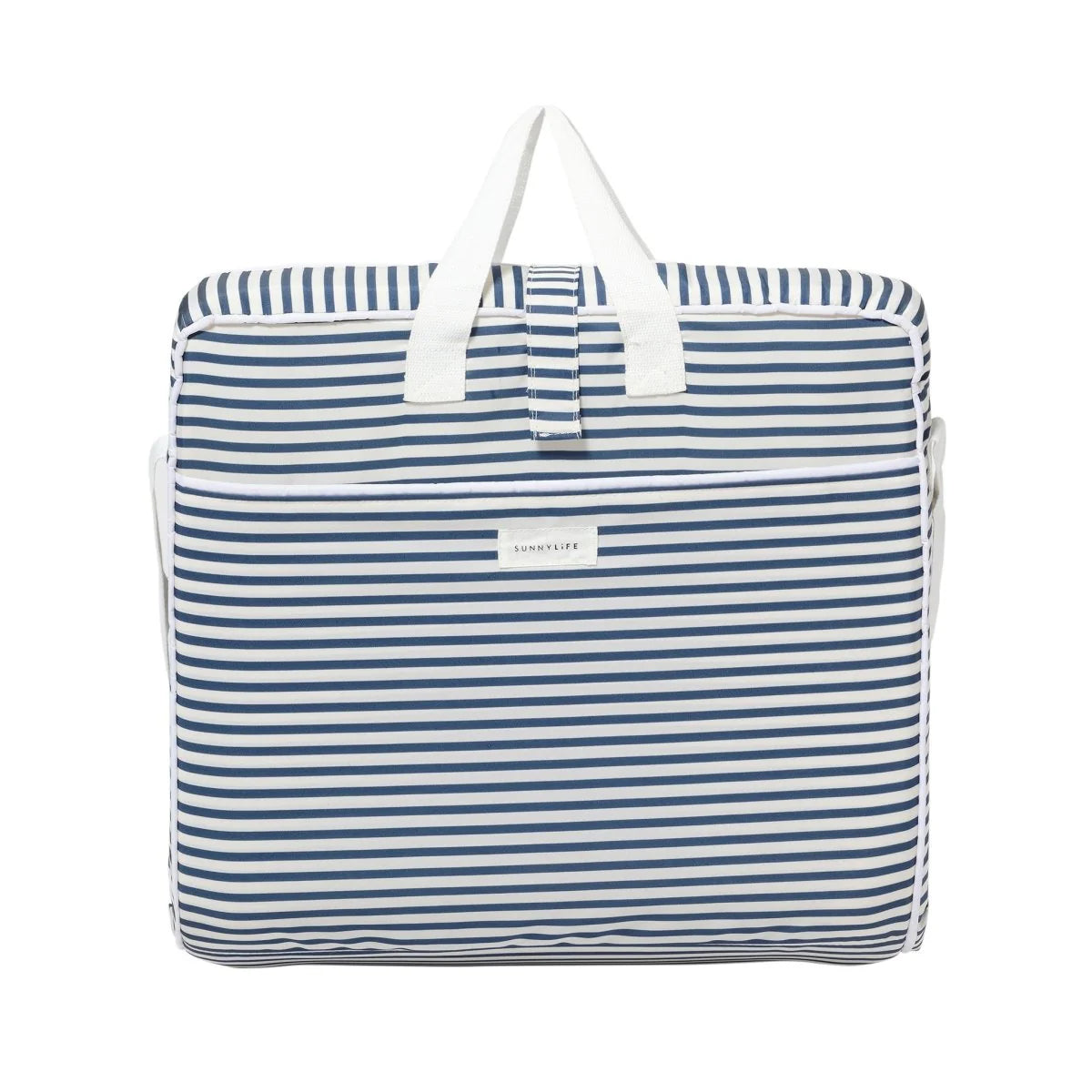 Sunnylife Outdoor Sitzkissen TAKE ANYWHERE blau weiß gestreift | 50x97cm