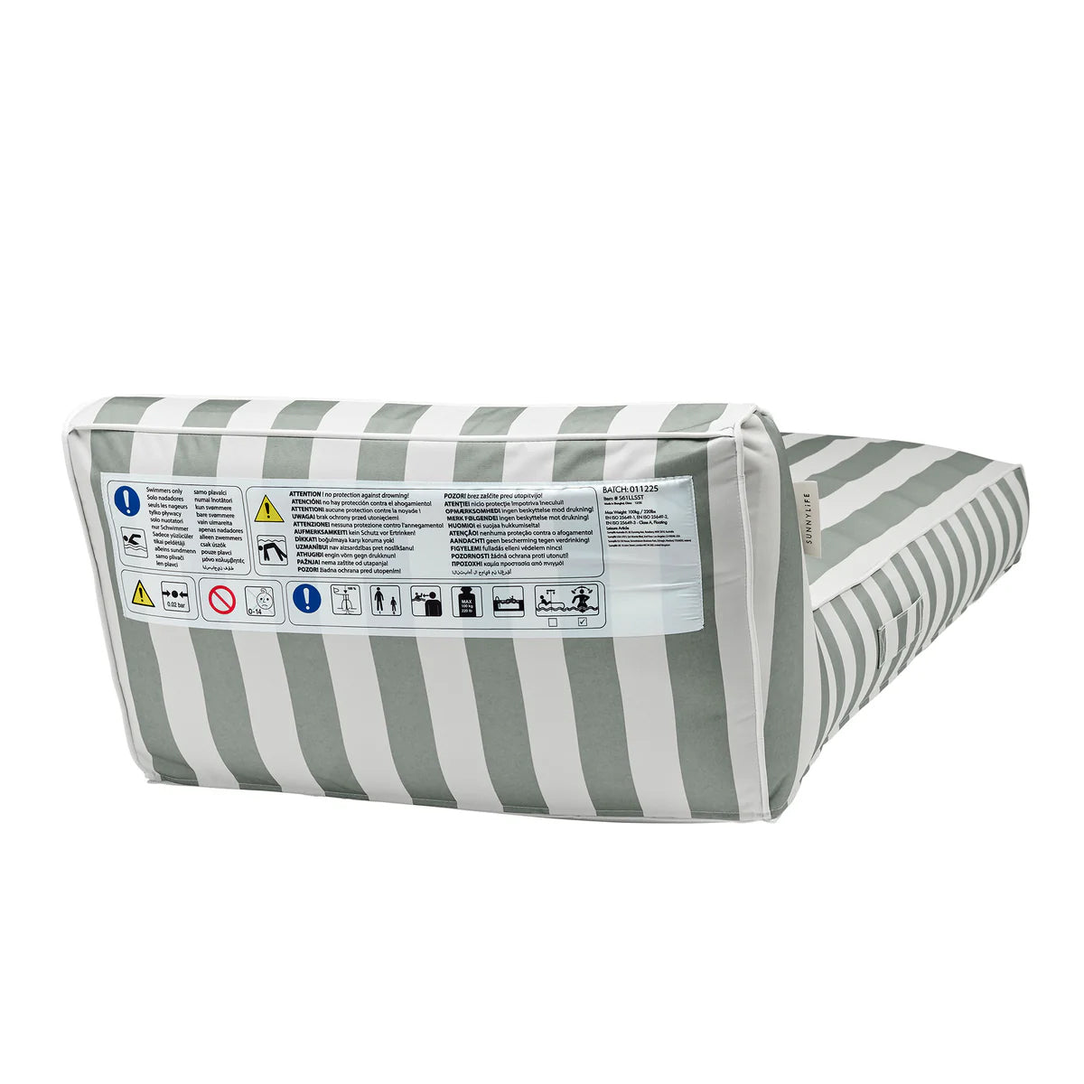 Sunnylife Pool & Outdoor Liege LUXE SEAGRASS salbei creme gestreift | 180cm