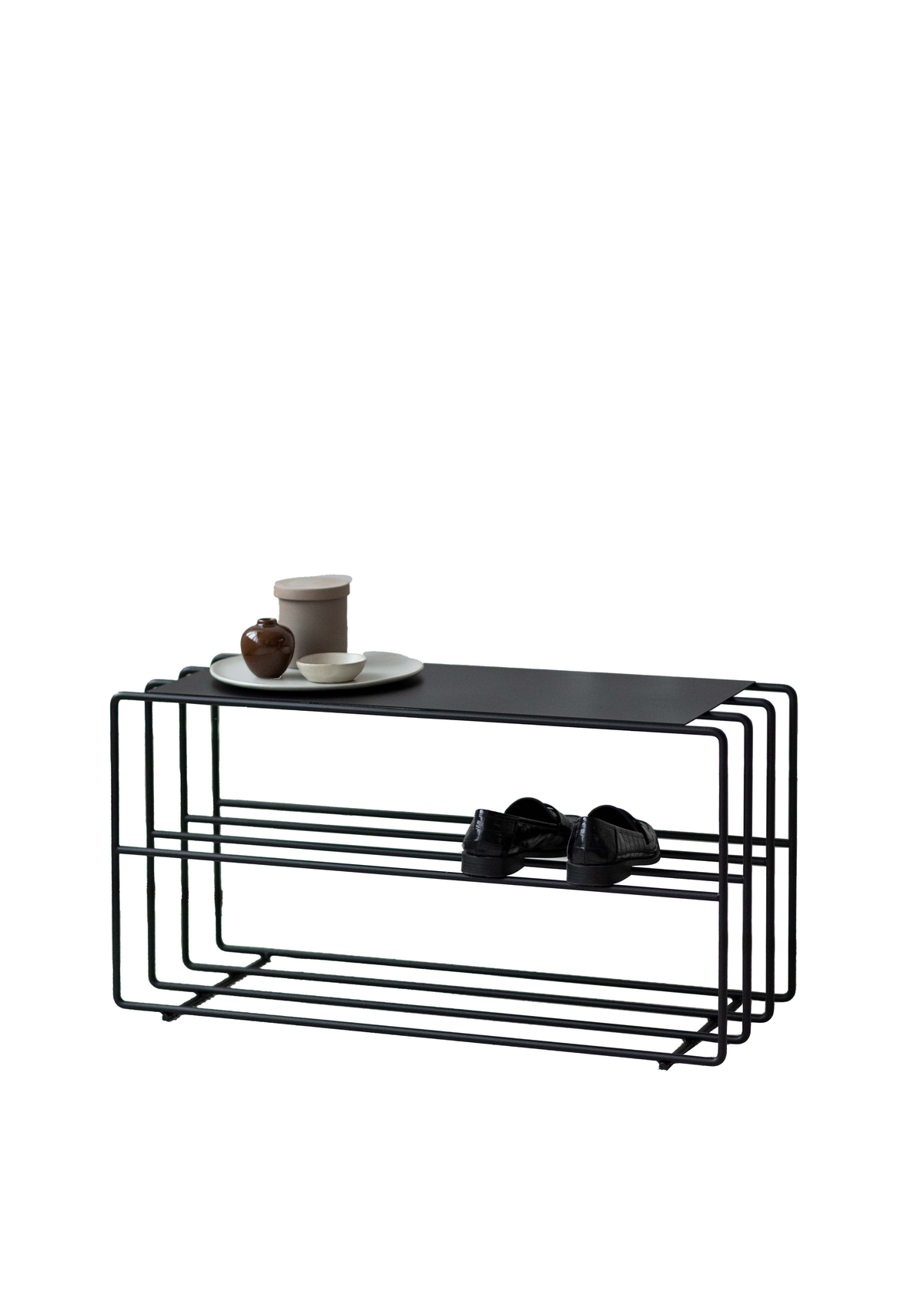 Metallbude Schuhregal NEVA - Schwarz | 41x30x80cm