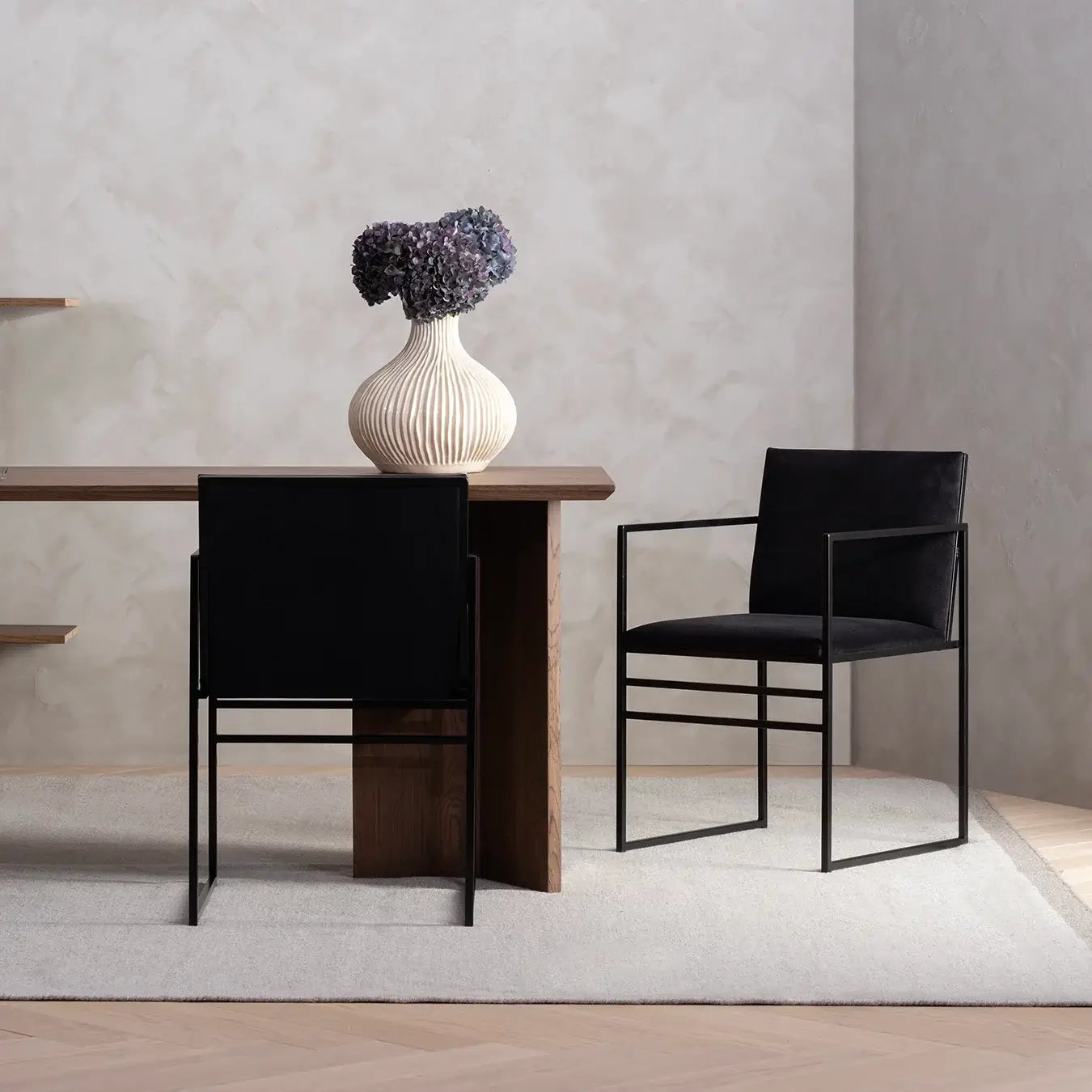 by Crea® Esszimmerstuhl SELLA Samt Jade Schwarz