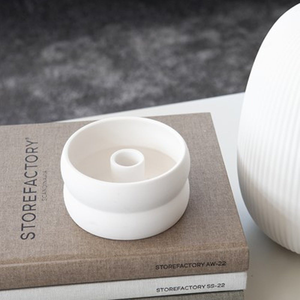 Storefactory Kerzenhalter BOLMEN MINI weiß | Ø11x6cm - Sir Henrys