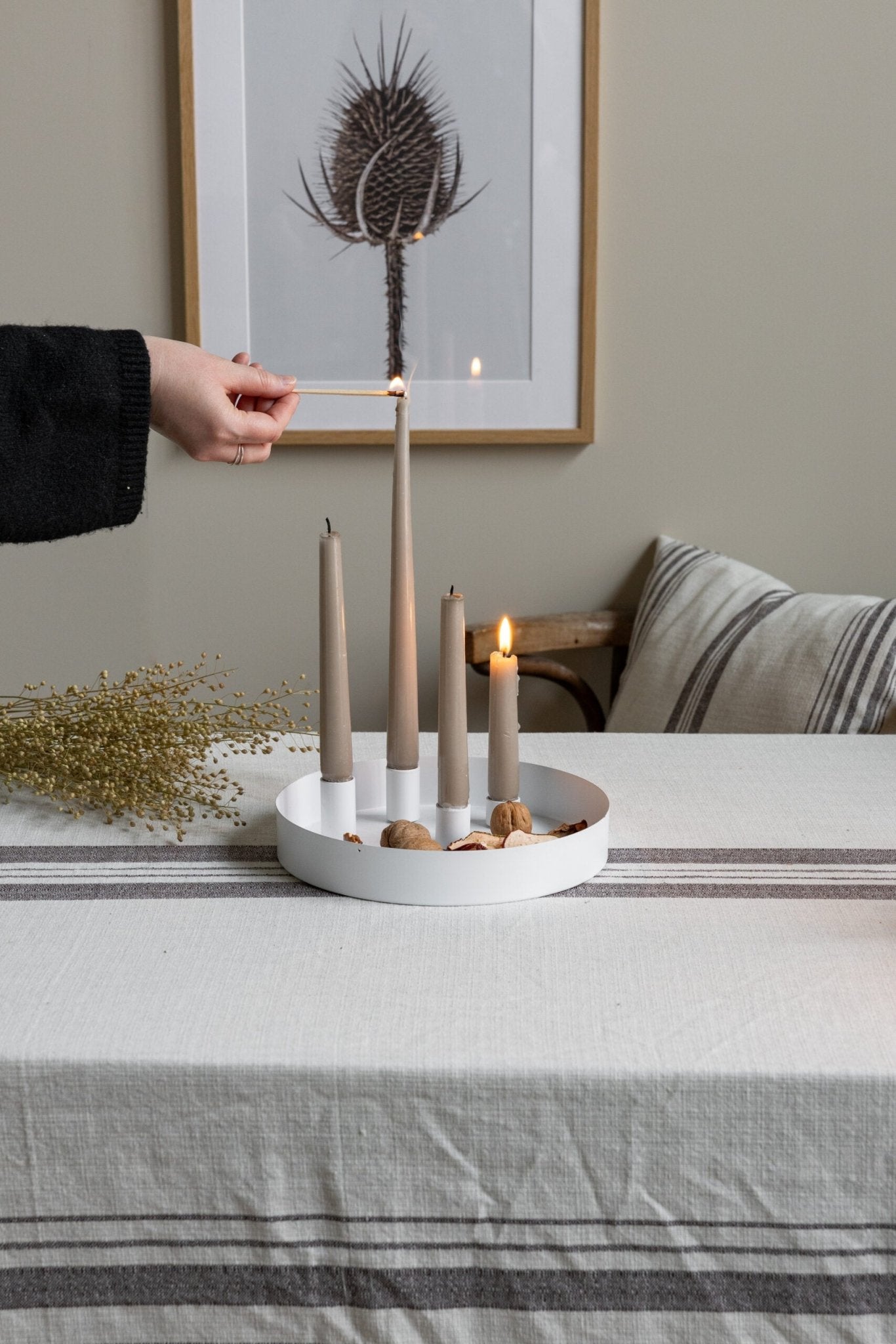 Storefactory Kerzenhalter SUND 4er weiß | Ø 24cm x 4 cm - Sir Henrys