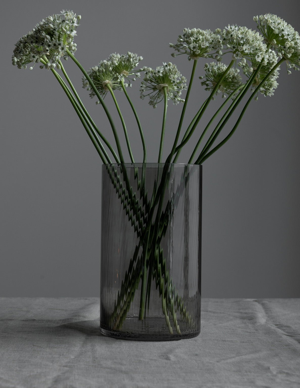 Storefactory Vase Laterne RAMSJÖ L Glas grau | Ø18x30cm - Sir Henrys