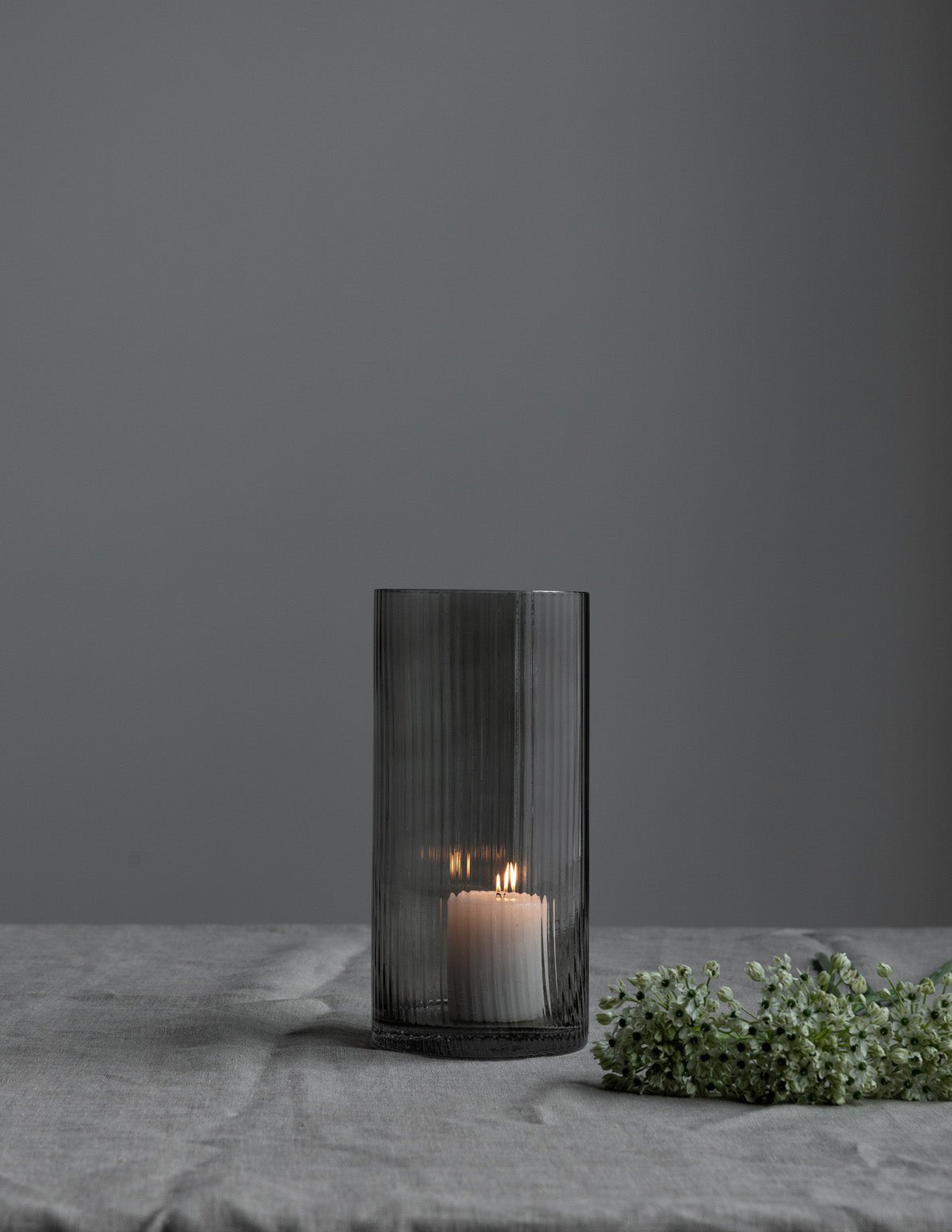 Storefactory Vase Laterne RAMSJÖ S Glas grau | Ø12x25cm - Sir Henrys