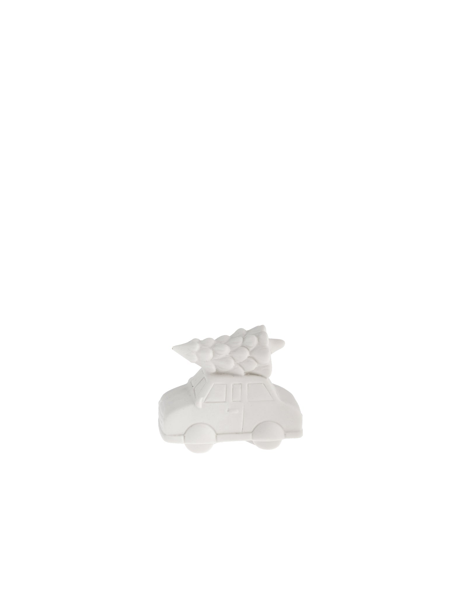 Storefactory Weihnachtsauto mit Tannenbaum HJULSTAD weiß | 8x4x6 cm - Sir Henrys