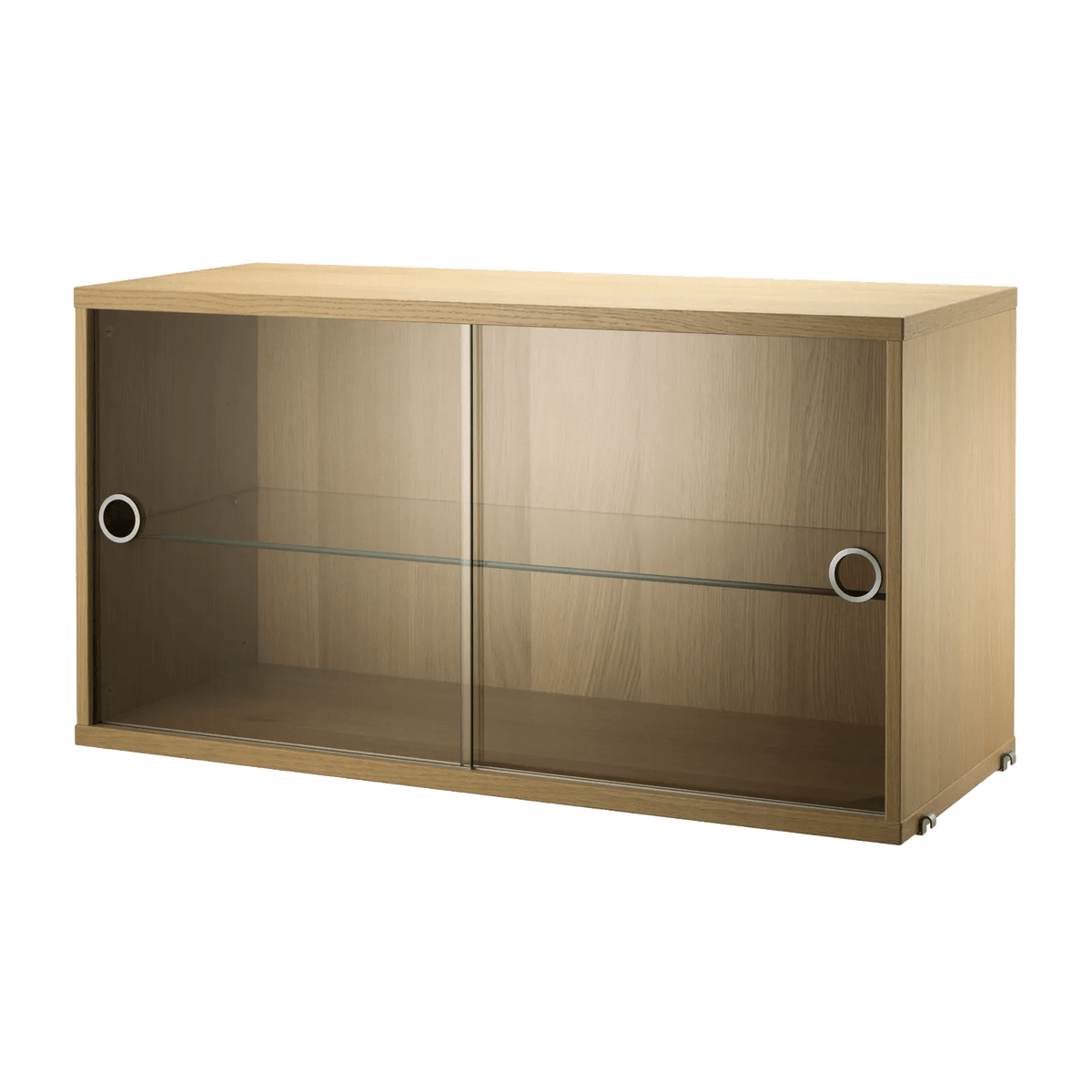 String Furniture Schrank mit Schiebetüren aus Glas B78 x T30 x H42, Eiche - Sir Henrys