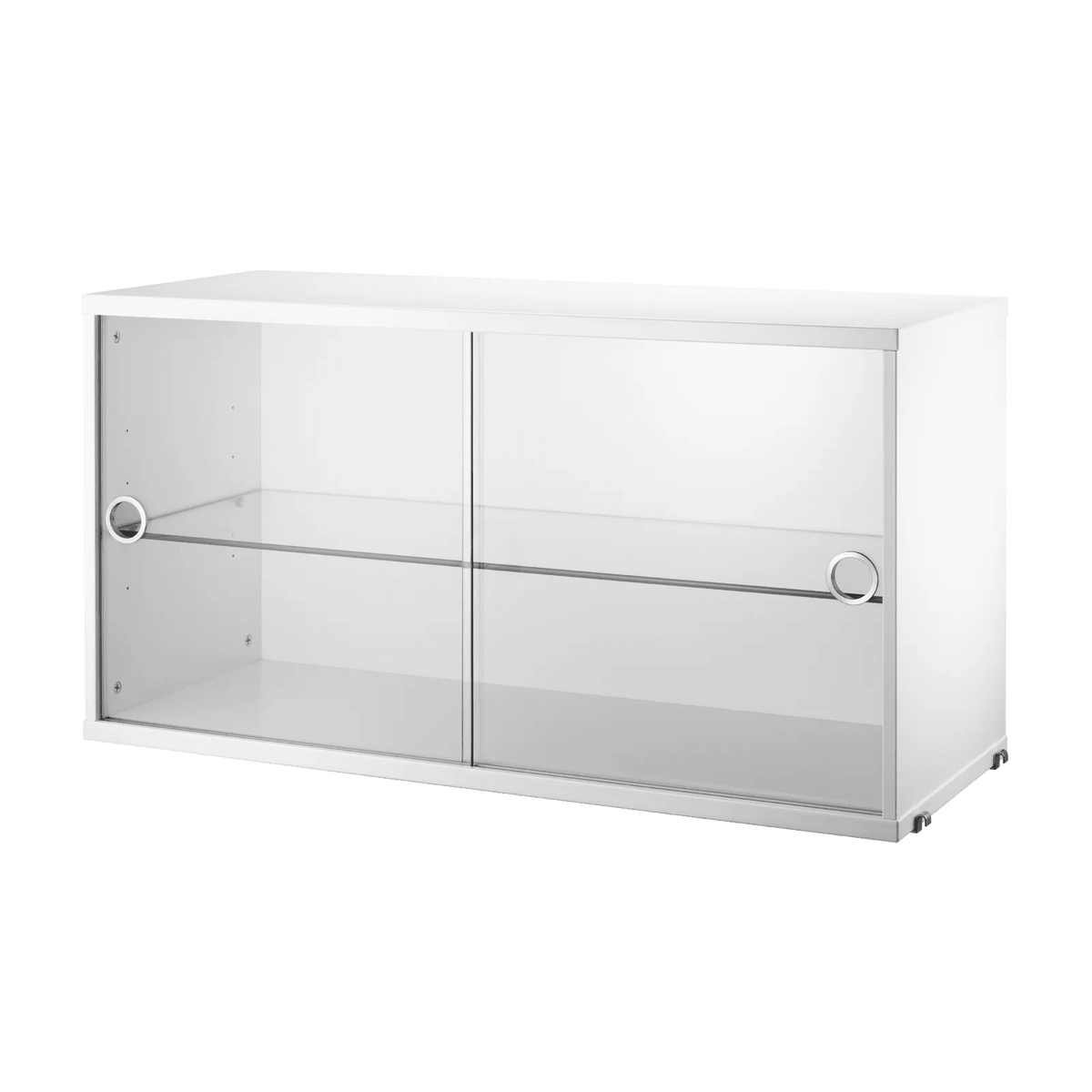 String Furniture Schrank mit Schiebetüren aus Glas B78 x T30 x H42, Weiß - Sir Henrys