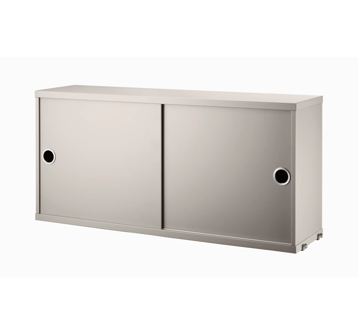 String Furniture Schrank mit Schiebetüren B78 x T20 x H37, Beige - Sir Henrys
