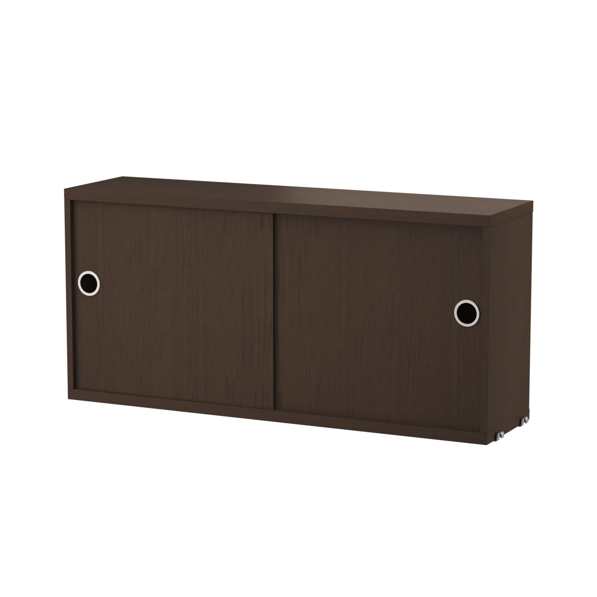 String Furniture Schrank mit Schiebetüren B78 x T20 x H37, Dunkel gebeizte eiche - Sir Henrys