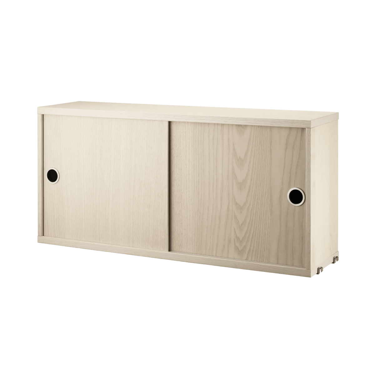 String Furniture Schrank mit Schiebetüren B78 x T20 x H37, Esche - Sir Henrys