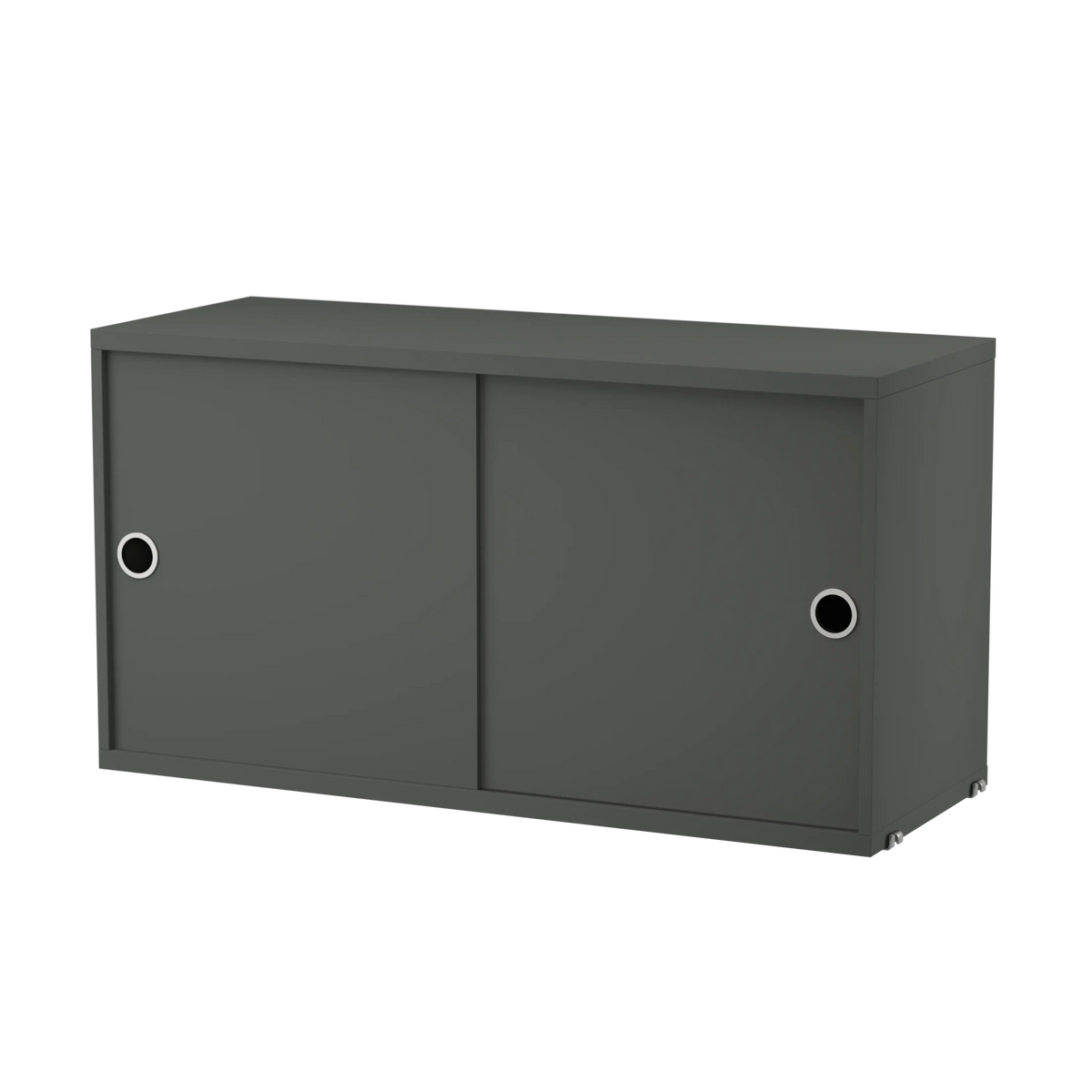 String Furniture Schrank mit Schiebetüren B78 x T30 x H42, Dunkelgrau - Sir Henrys