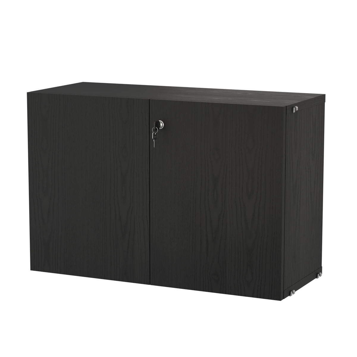 String Furniture Schrank mit Schloss B78 x T32.2 x H52, Schwarz gebeizte Esche - Sir Henrys