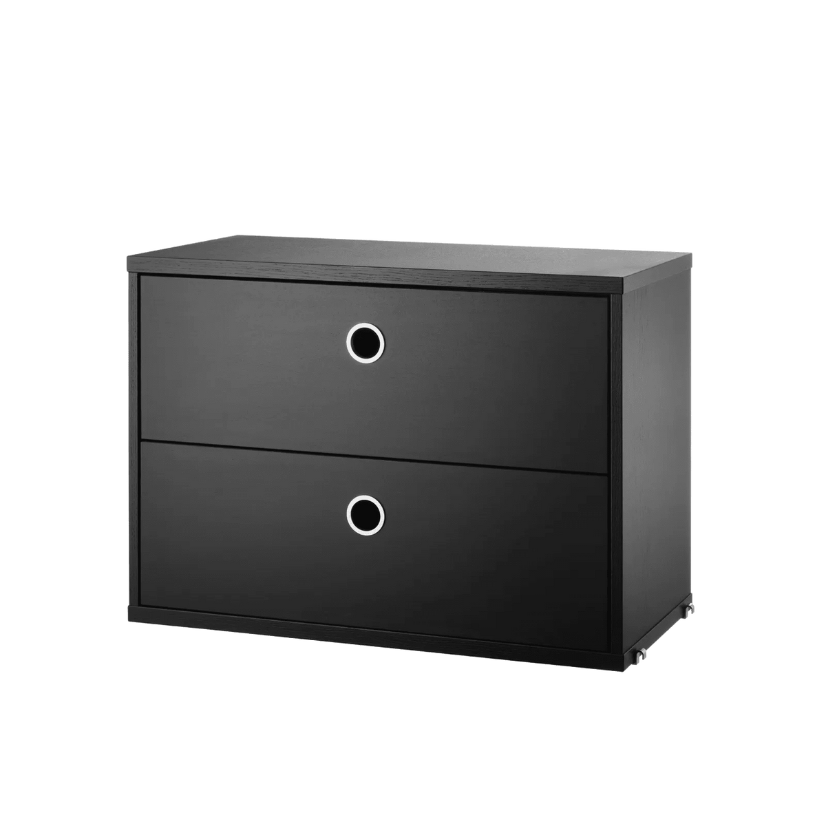 String Furniture Schubladenschrank B58 x T30 x H42, Schwarz gebeizte Esche - Sir Henrys