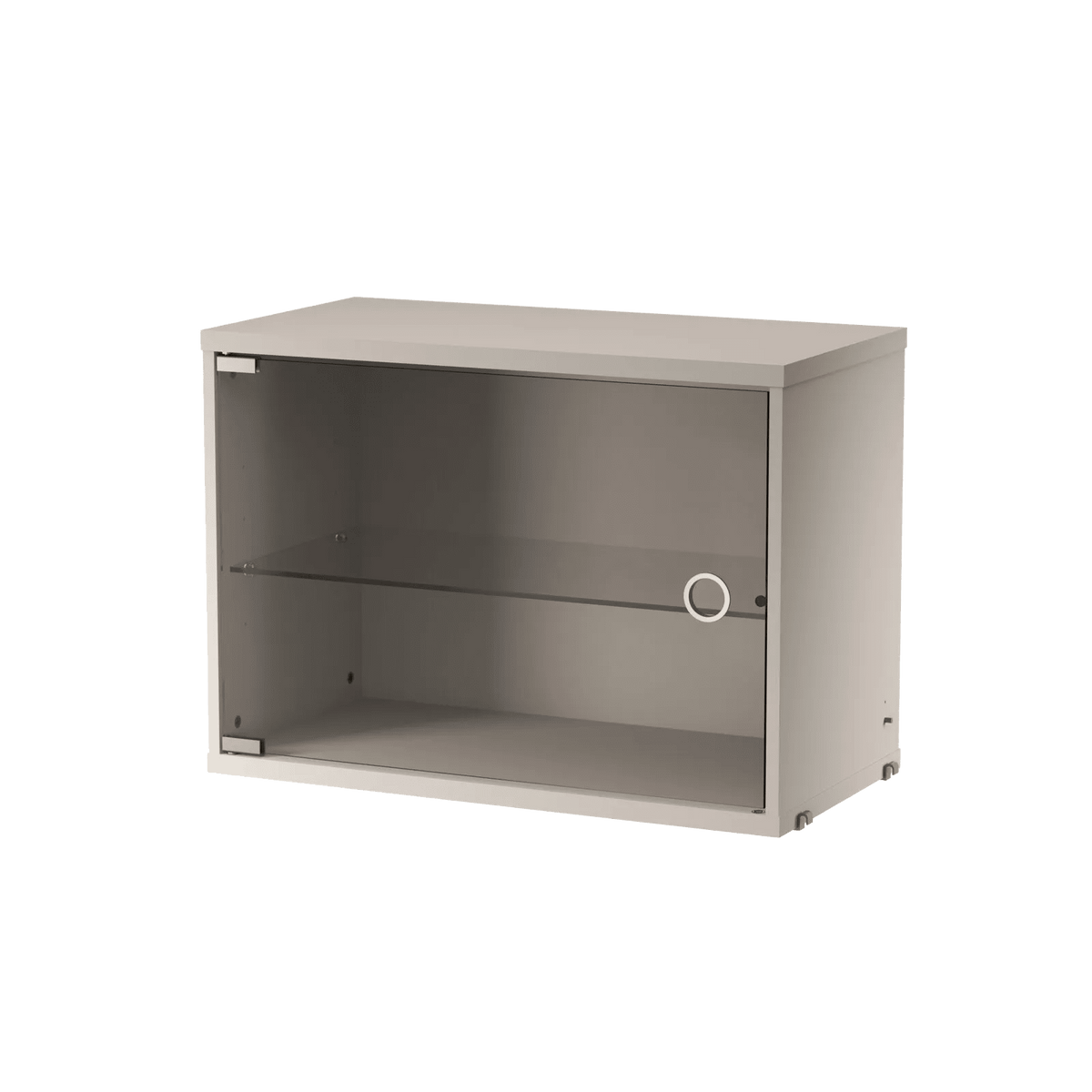 String Furniture Vitrine mit Schwenktür aus Glas B58 x T30 x H42, Beige - Sir Henrys