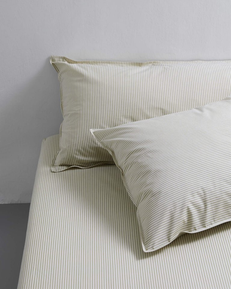 Suite702 Kissenbezug STRIPES olive ecru Baumwolle | 80x80cm - Sir Henrys