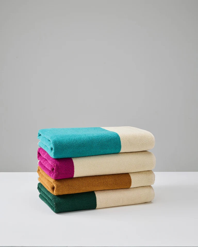 Suite702 Badetuch YELLOW FUCHSIA gestreift | 70x140cm