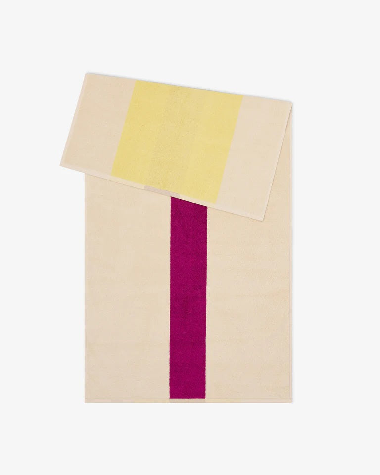 Suite702 Badetuch YELLOW FUCHSIA gestreift | 70x140cm