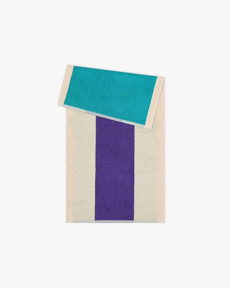 Suite702 Handtuch TURQUOISE PURPLE gestreift | 50x100cm