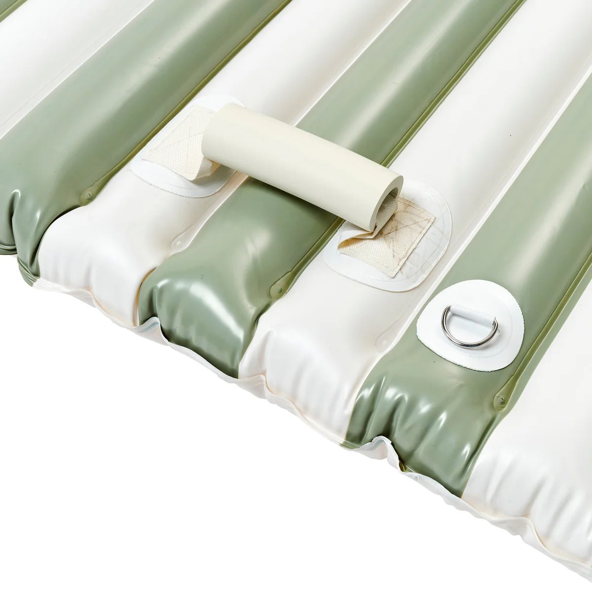 Sunnylife Luftmatratze PARTY PAD SEAGRASS salbei creme gestreift | 272x196x10cm - Sir Henrys