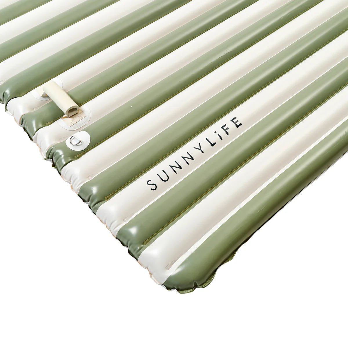 Sunnylife Luftmatratze PARTY PAD SEAGRASS salbei creme gestreift | 272x196x10cm - Sir Henrys