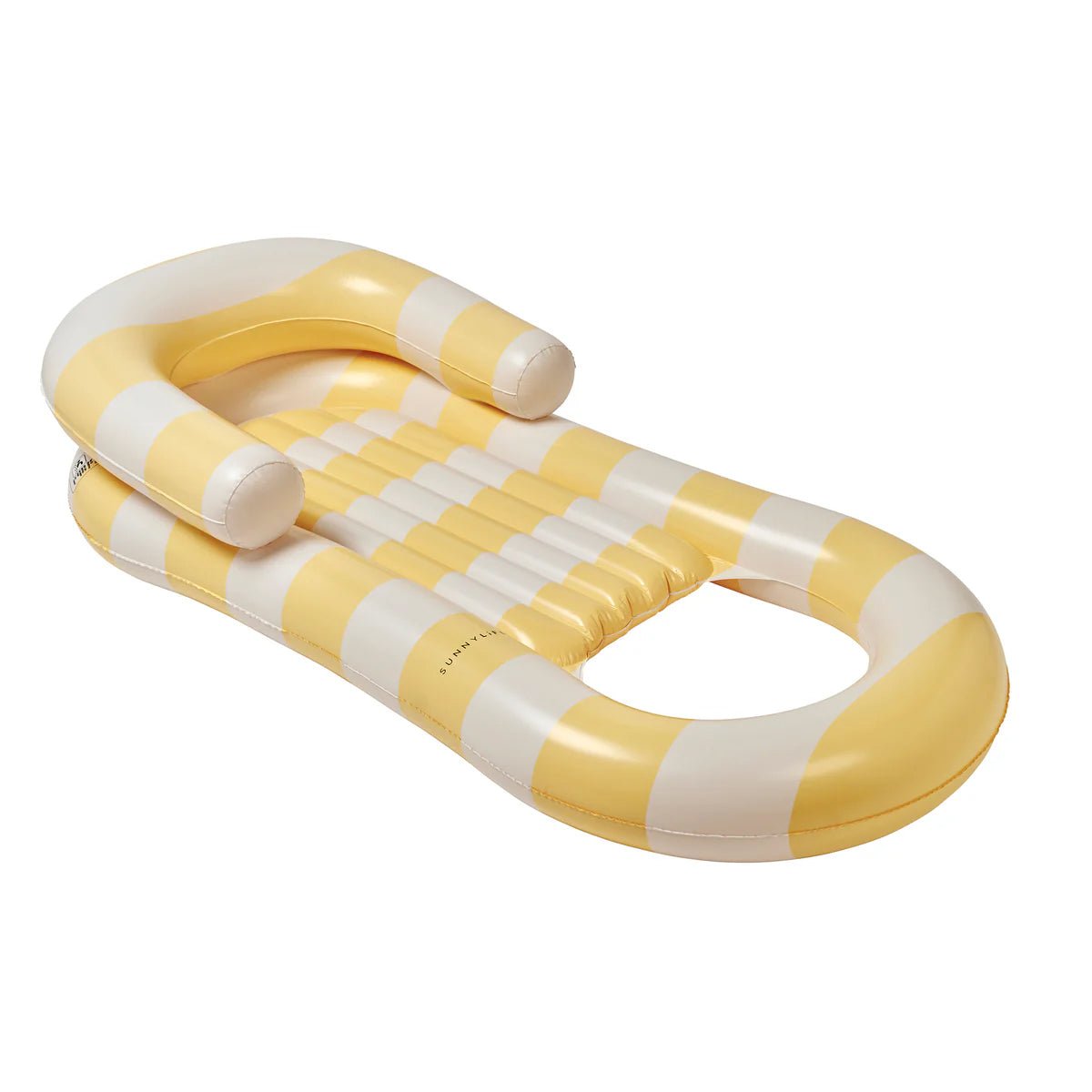 Sunnylife Pool Liege LA MER LEMON gelb creme gestreift | 158cm - Sir Henrys