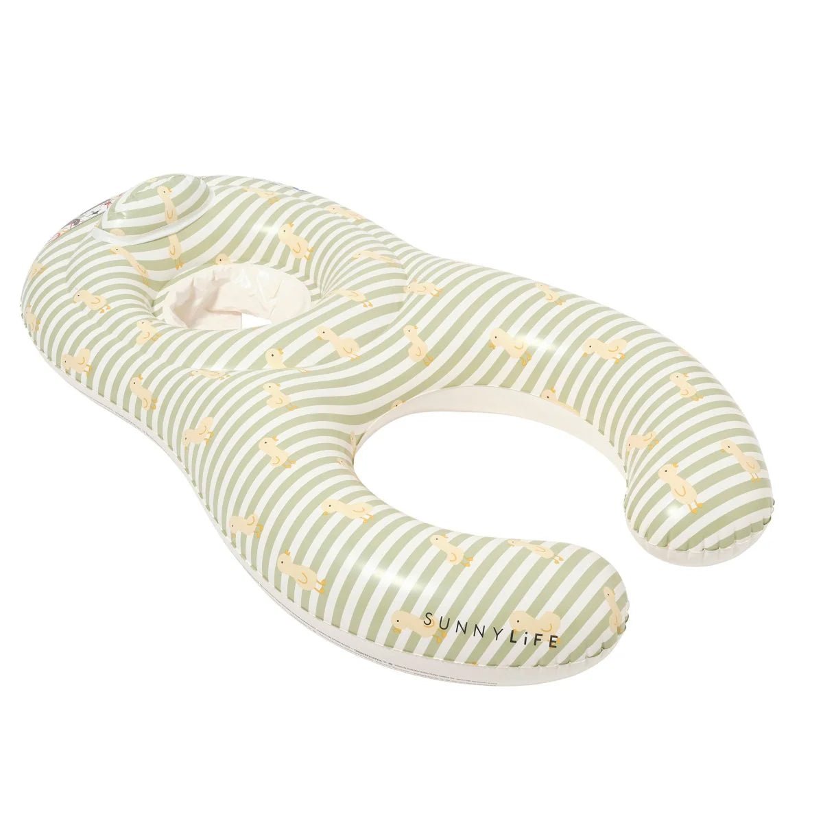 Sunnylife Schwimmring Baby FLOAT TOGETHER ENTE salbei gestreift | 110cm - Sir Henrys