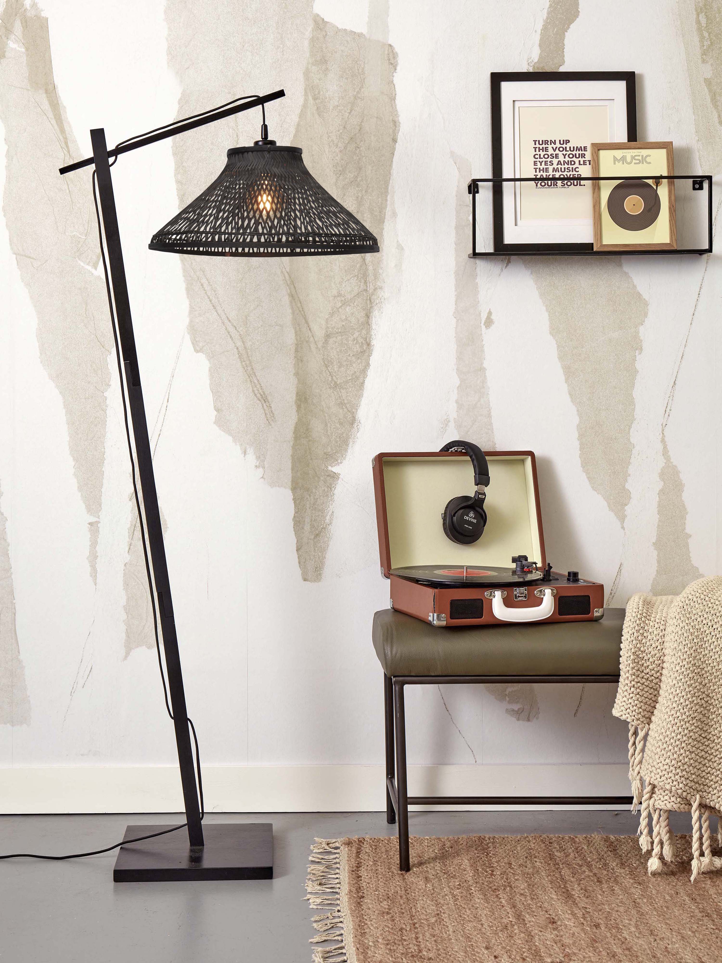Good&Mojo Stehlampe TAHITI schwarz | 65x45x150cm