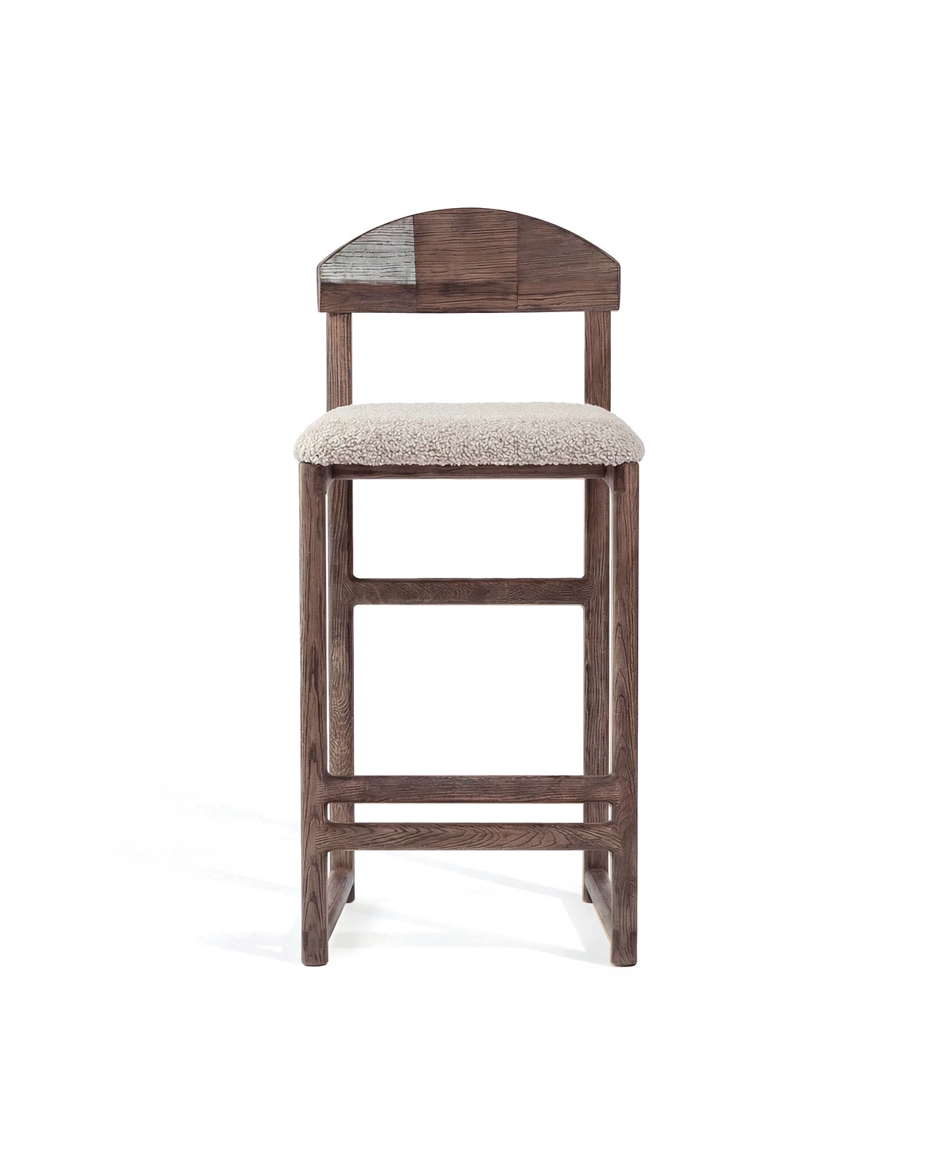 by Crea® Barhocker TED Dunkle Eiche Bouclé Greige