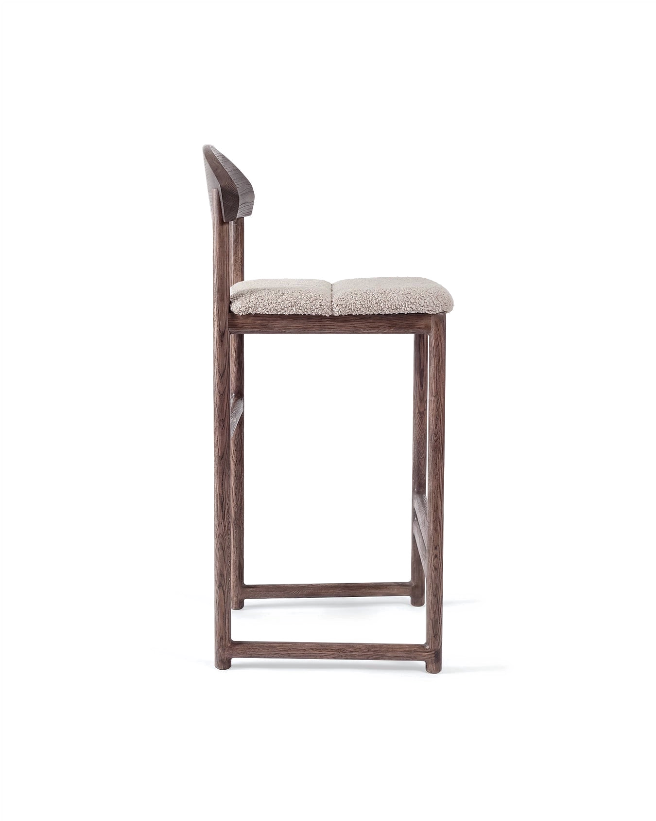 by Crea® Barhocker TED Dunkle Eiche Bouclé Greige