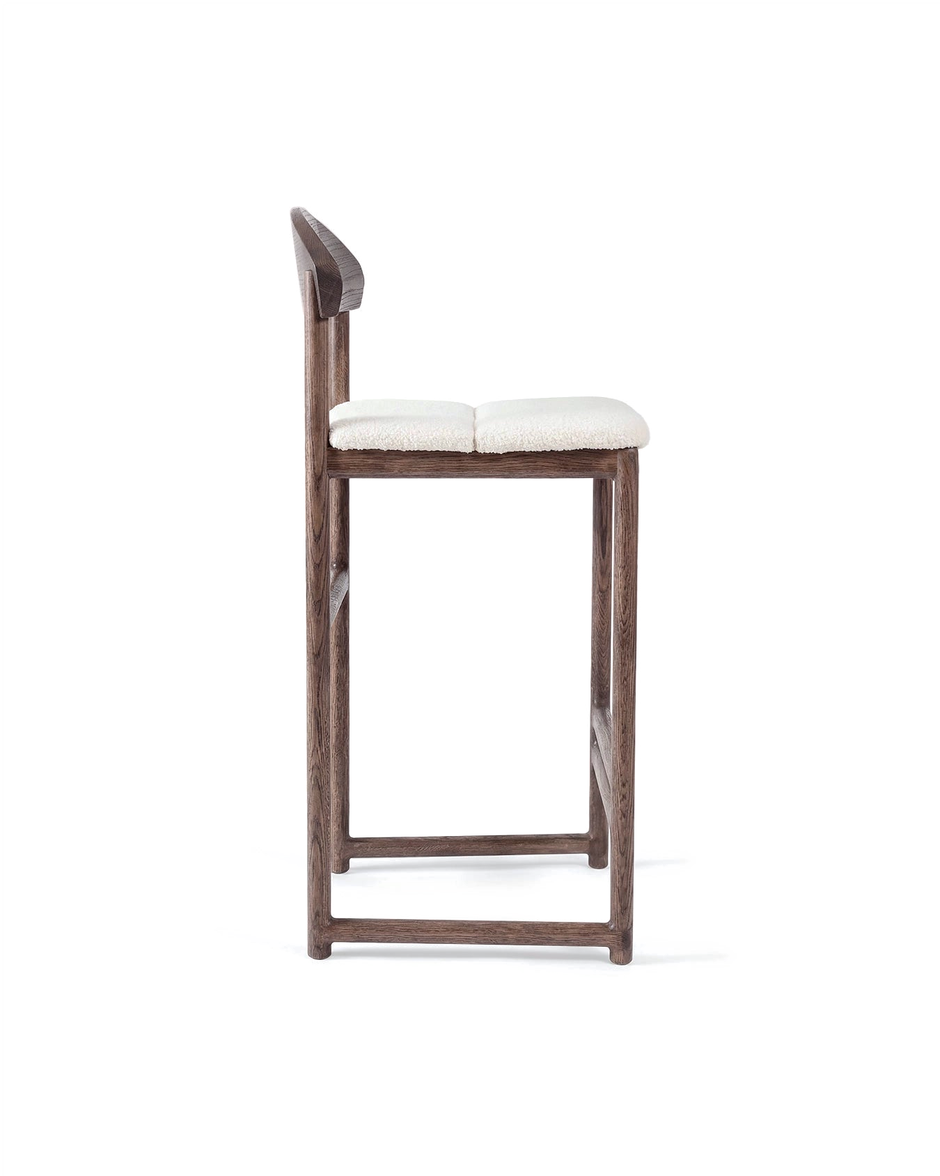 by Crea® Barhocker TED Dunkle Eiche Bouclé Ivory
