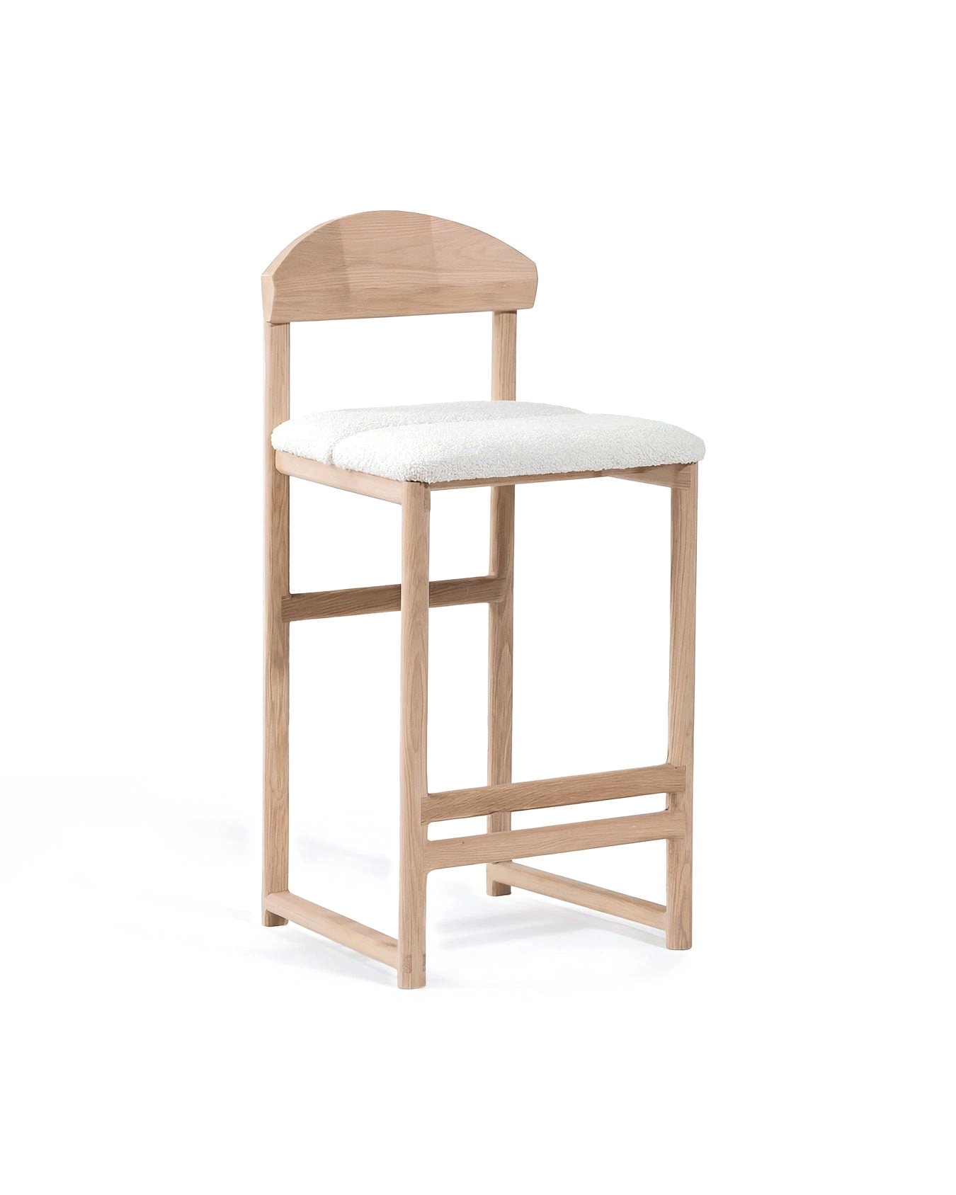 by Crea® Barhocker TED Eiche Natur Bouclé Ivory