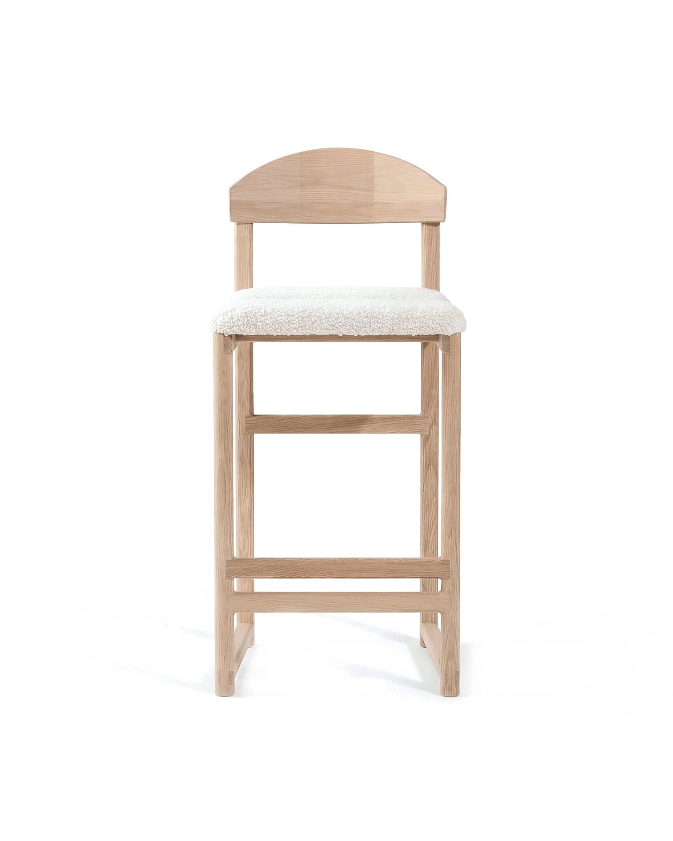 by Crea® Barhocker TED Eiche Natur Bouclé Ivory