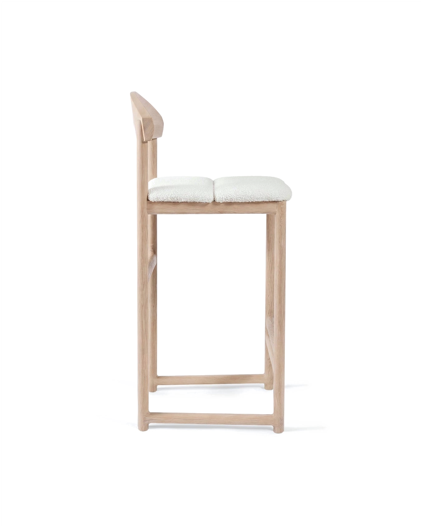by Crea® Barhocker TED Eiche Natur Bouclé Ivory