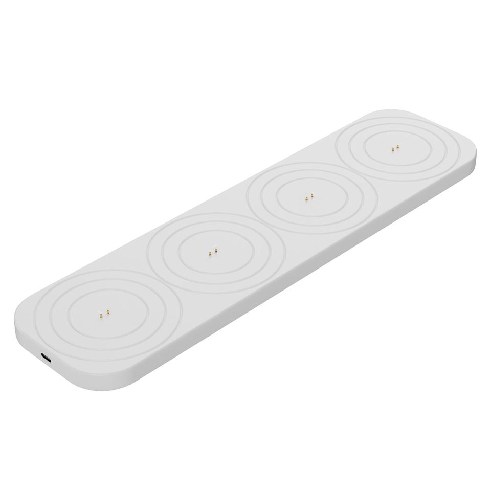 UYUNI Lighting Ladestation LED Stumpenkerzen für 4 Stück weiß | 34,5x9 cm