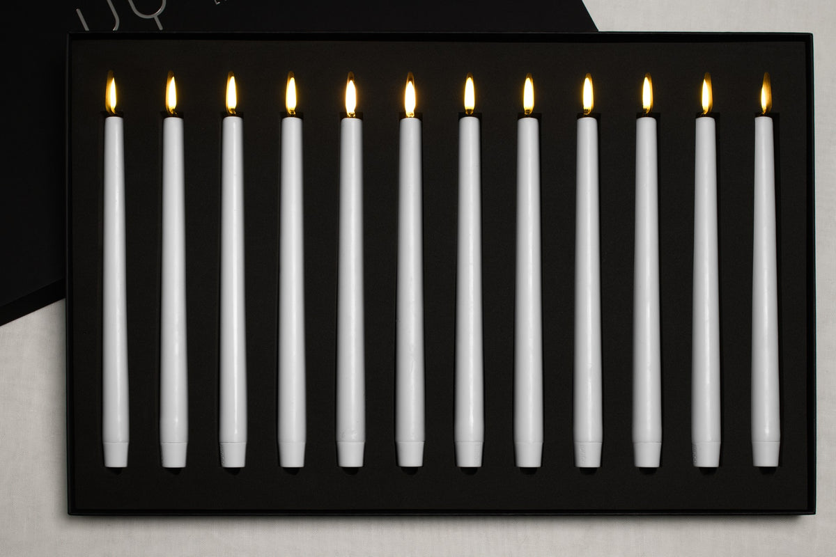 UYUNI Lighting LED Stabkerze NORDIC WHITE 2er Set | Ø 2,3x25 cm