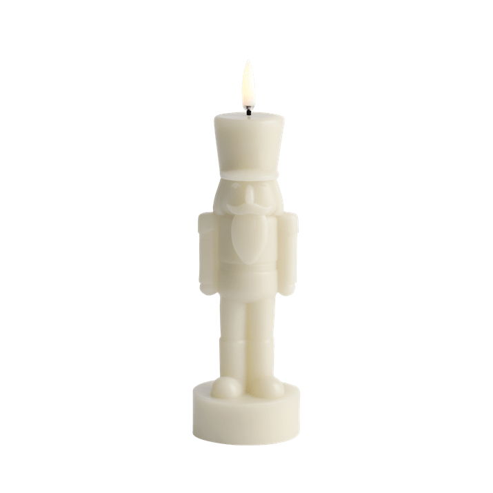UYUNI Lighting LED Kerze NUSSKNACKER OYSTER GREY hellgrau | Ø7x21cm