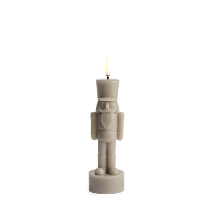 UYUNI Lighting LED Kerze NUSSKNACKER SANDSTONE beige| Ø6x16,5cm
