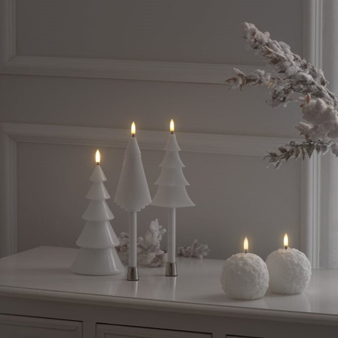 UYUNI Lighting LED Stabkerze MINI XMAS TREE WHITE weiß| Ø1,3x25cm