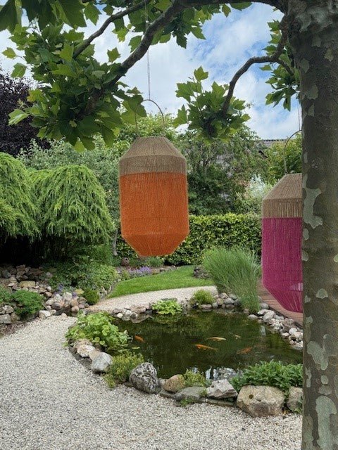 Van der Leeden Laterne ORANGE Jute Natur/Orange | Ø 34cm H 60cm - Sir Henrys